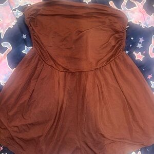 Brown Strapless Romper